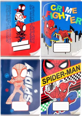 Zeszyt A5 16 kartek w kolorowe trzy linie. Spider-Man