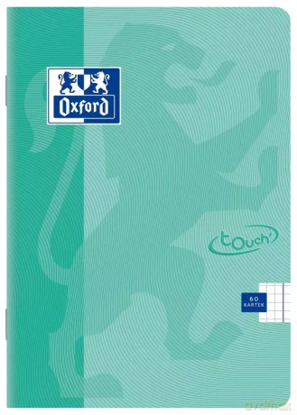 Zeszyt A5 Oxford Touch Pastel, 60 kartek, Kratka z Marginesem, Turkusowy