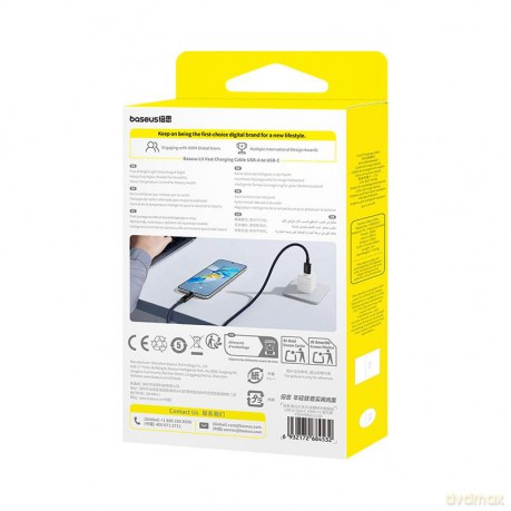 Baseus Lit Kabel Szybkiego USB-A na USB-C 100W 1m Kosmiczna Czerń