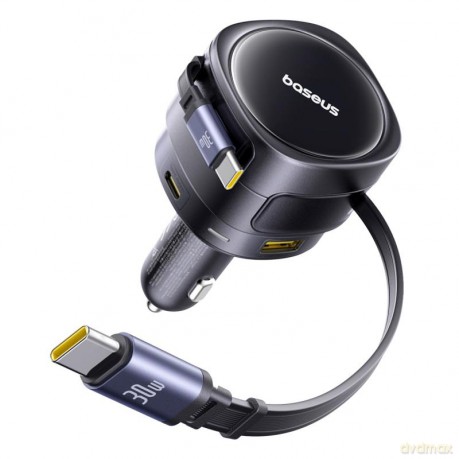 Baseus ładowarka samochodowa PD 1x USB-C 1x USB 90W + kabel 2x USB-C czarna