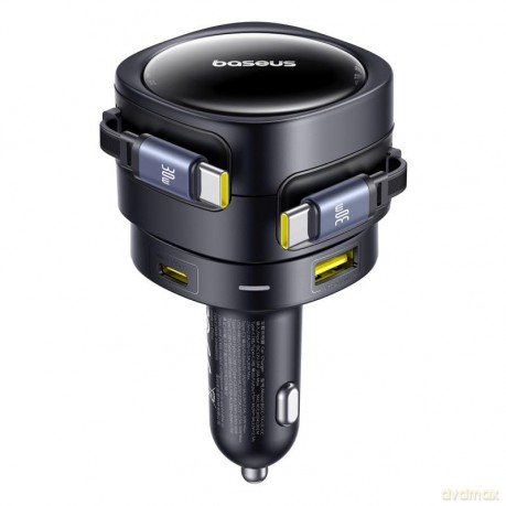 Baseus ładowarka samochodowa PD 1x USB-C 1x USB 90W + kabel 2x USB-C czarna