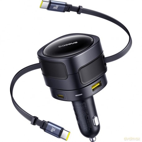 Baseus ładowarka samochodowa PD 1x USB-C 1x USB 90W + kabel 2x USB-C czarna