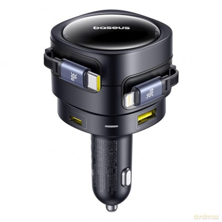 Baseus ładowarka samochodowa PD 1x USB-C 1x USB 90W + kabel USB-C - Lightning czarna