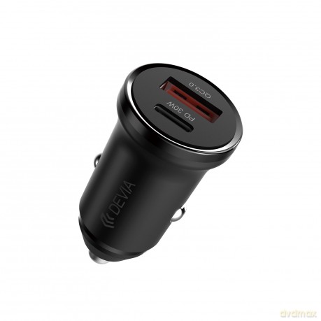Devia ładowarka samochodowa Smart Mini PD QC 3.0 30W 1x USB 1x USB-C biała