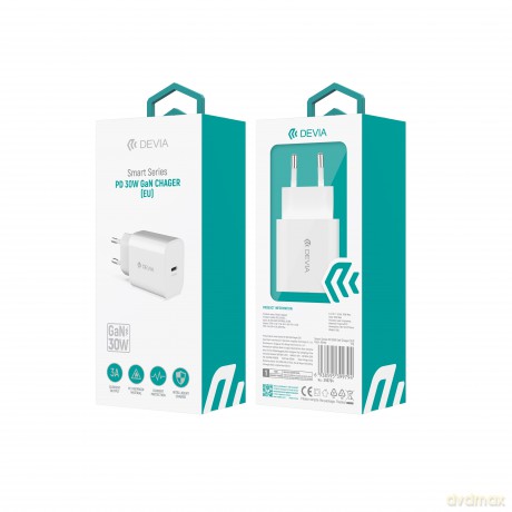 Devia ładowarka sieciowa Smart GaN PD 30W 1x USB-C biała