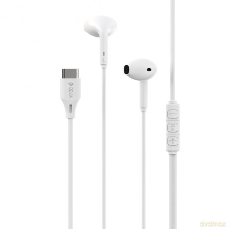 Devia słuchawki przewodowe Kintone A3 Digital USB-C douszne białe