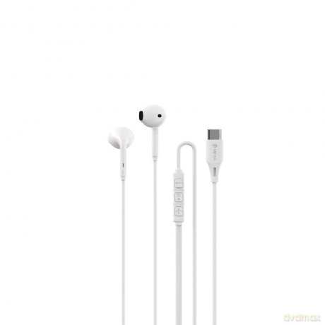 Devia słuchawki przewodowe Kintone A3 Digital USB-C douszne białe