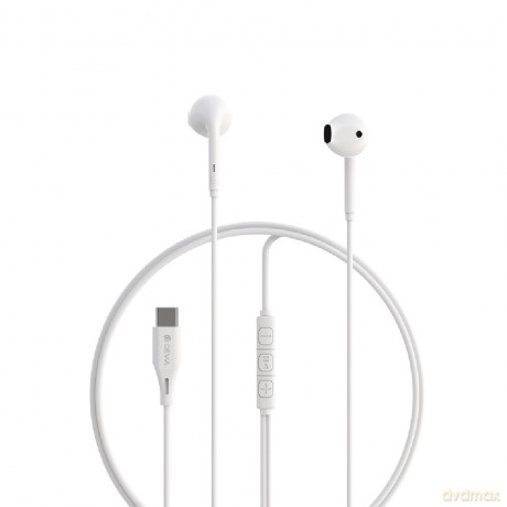 Devia słuchawki przewodowe Kintone A3 Digital USB-C douszne białe