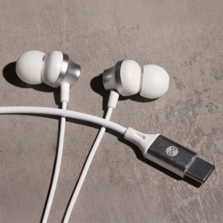 Forever słuchawki przewodowe EP-02 dokanałowe USB-C białe