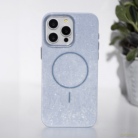 Nakładka Glitter Thin Mag do iPhone 12 / 12 Pro 6,1" niebieska
