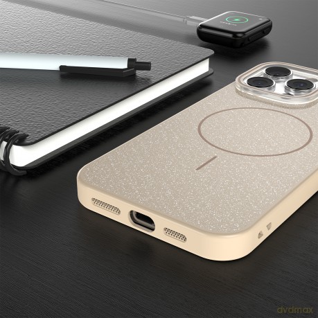Nakładka Glitter Thin Mag do iPhone 14 6,1" brązowa
