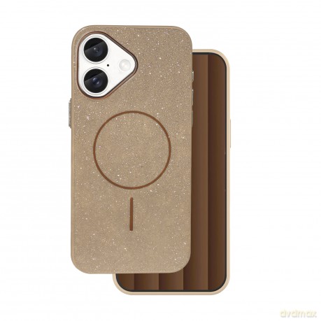 Nakładka Glitter Thin Mag do iPhone 16 6,1" brązowa