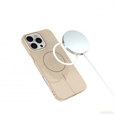 Nakładka Glitter Thin Mag do iPhone 16 6,1" brązowa