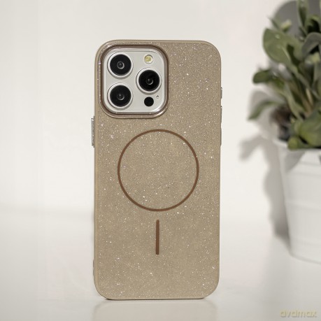 Nakładka Glitter Thin Mag do iPhone 16 Pro 6,3" brązowa