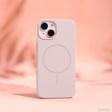 Nakładka Silicone Thin Mag do iPhone 12 / 12 Pro 6,1" jasnoróżowa