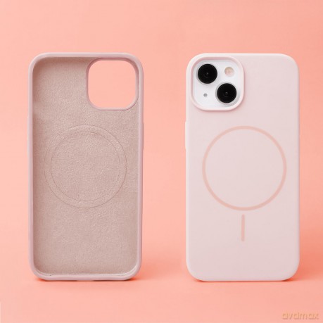 Nakładka Silicone Thin Mag do iPhone 16 Pro 6,3" jasnoróżowa