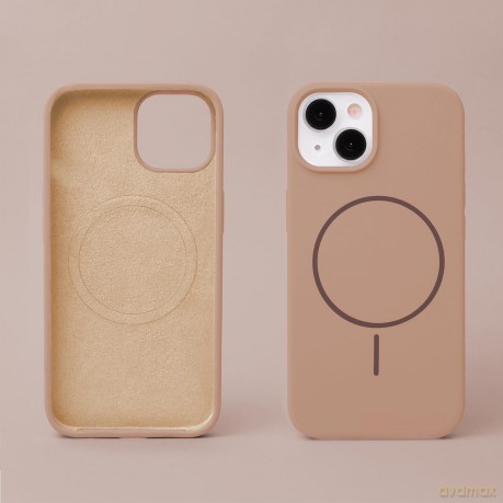 Nakładka Silicone Thin Mag do iPhone 16 Pro Max 6,9" brązowa