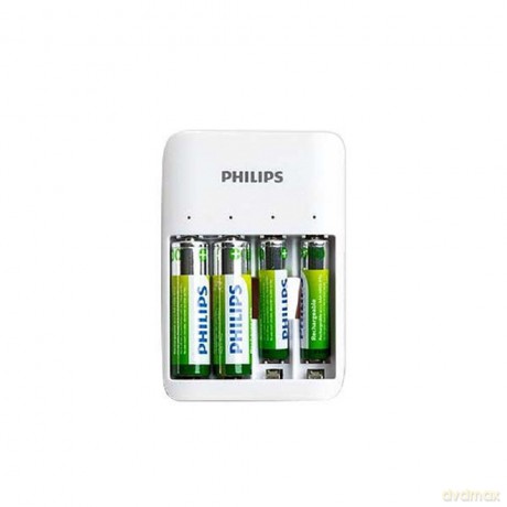 PHILIPS Czterokanałowa ładowarka do akumulatorów NiMH USB + 2xAA 1300mAh + 2xAAA 700mAh