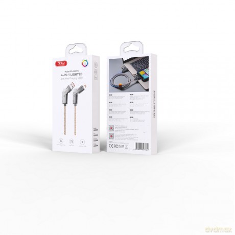 XO kabel NB276 4w1 USB-C - Lightning + USB - USB-C 60W 1,0m szary