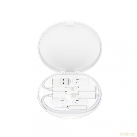 XO ładowarka bezprzewodowa indukcyjna CX031 biała 15W z kablem USB-C - USB-C i zestawem adapterów