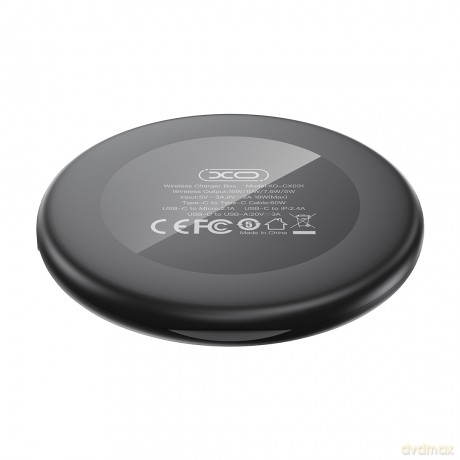 XO ładowarka bezprzewodowa indukcyjna CX031 czarna 15W z kablem USB-C - USB-C i zestawem adapterów
