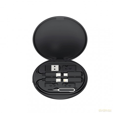 XO ładowarka bezprzewodowa indukcyjna CX031 czarna 15W z kablem USB-C - USB-C i zestawem adapterów