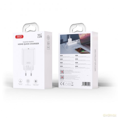 XO ładowarka sieciowa CE32 PD 20W 1x USB-C biała + kabel USB-C - USB-C