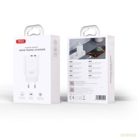 XO ładowarka sieciowa CE34 2x USB 2,4A biała + kabel microUSB