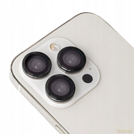 Zestaw szkieł na aparat do iPhone 16 6,1" czarna ramka (2szt)