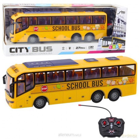 Autobus RC szkolny ze światłem 1:30