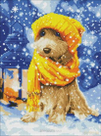 Diamentowa mozaika - Futrzany przyjaciel 30x40 cm