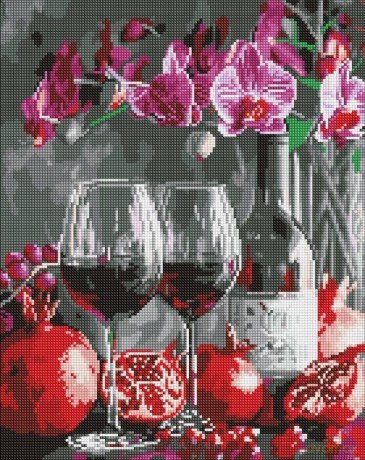 Diamentowa mozaika - Kwitenie orchidei 40x50 cm