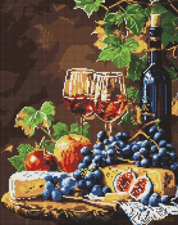 Diamentowa mozaika - Ulubione wino 40x50 cm