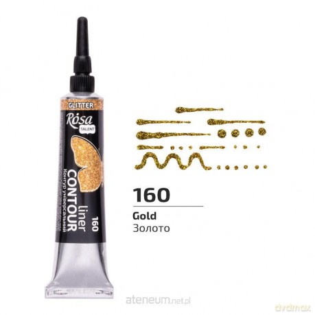 Farba aktylowa kontur universal brokat gold 20ml