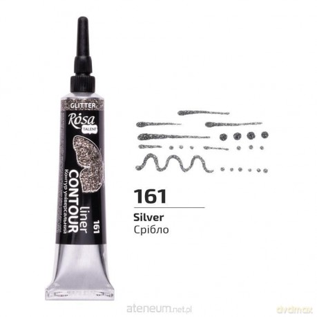 Farba aktylowa kontur universal brokat silver 20ml