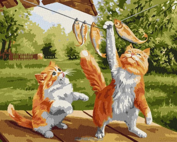 Malowanie po numerach - Dobry połów 40x50 cm