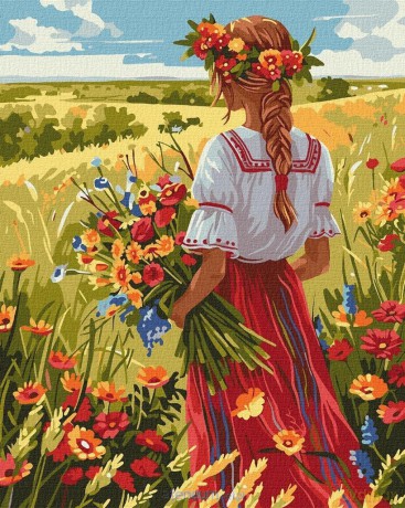 Malowanie po numerach - Na polach 40x50 cm