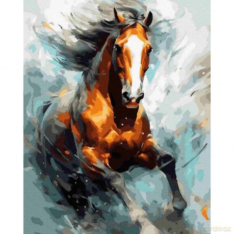 Malowanie po numerach - Szybki koń 40x50 cm