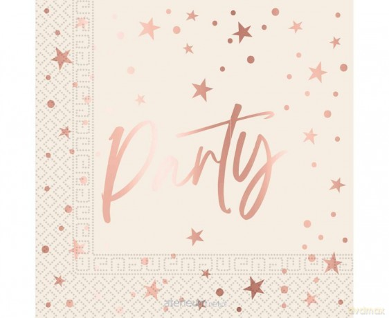 Serwetki papierowe Rose Gold Party 33x33 cm 20szt