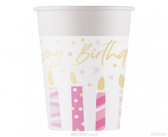 Talerzyki papierowe Birthday Candles 23 cm 8szt
