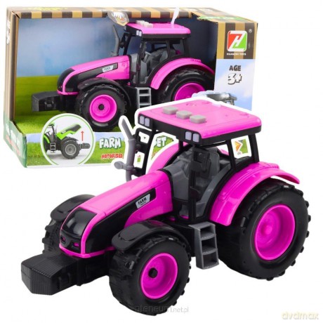 Traktor farmerski ze światłem różowy