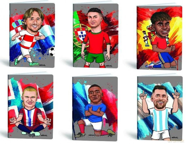 Zeszyt A5/40K kratka Footbal Icons (10szt) MAR MAR