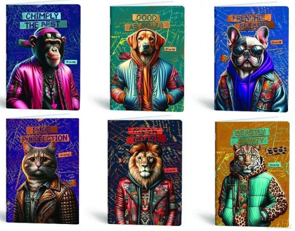 Zeszyt A5/60K kratka Fashion Animals (10szt)