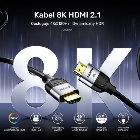 Kabel HDMI 2.1 8K 60Hz 3m; C11086GY01-3M [KABEL]