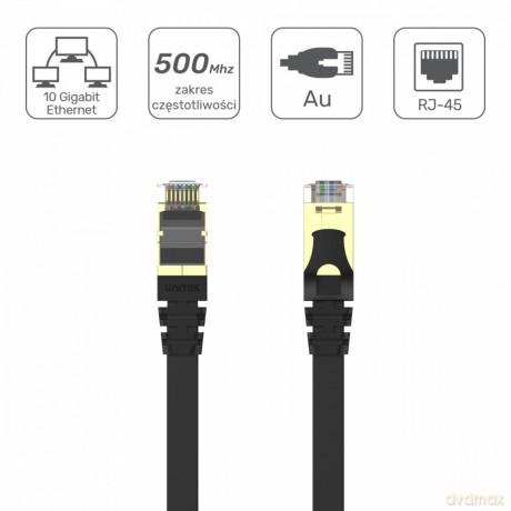 Patchcord CAT.7 SSTP (8P8C) RJ45; 3m; płaski; C1897BK-3M