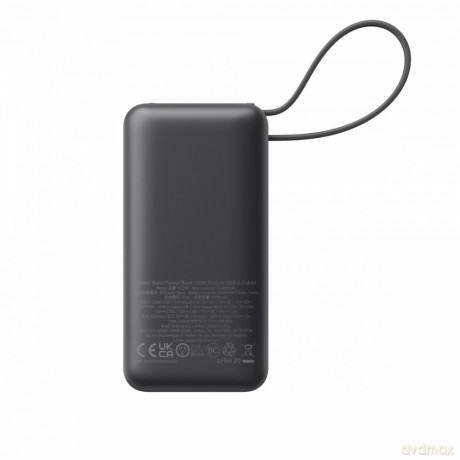 Powerbank 545 NANO 30W 10000mAh z wbudowanym kablem USB-C, czarny