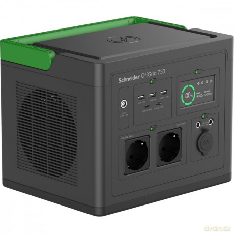 Stacja zasilania PPS730-GR Schneider OffGrid Portable Power Station 730, 738Wh Lithium-ion, 2 Schuko, Sinewave