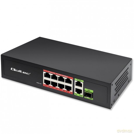 Przełącznik sieciowy SWITCH FAST Ethernet 8x RJ45 PoE 2x RJ45 Uplink 1x SFP | 120W | 1000Mb/s