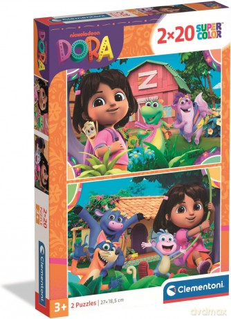 CLEMENTONI 2 x 20 el. SUPER KOLOR Dora [PUZZLE]