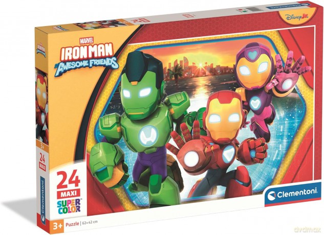CLEMENTONI 24 el. MAXI SUPER KOLOR Iron Man and his Awesome Friends [PUZZLE]
